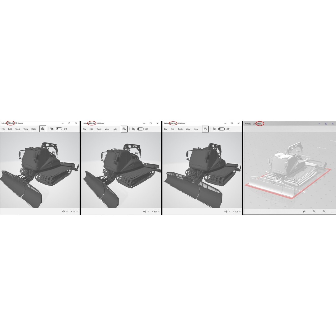 Prinoth Leitwolf Snow Groomer 3D Model – Rigged Vehicle Asset, Blender, FBX - View 26