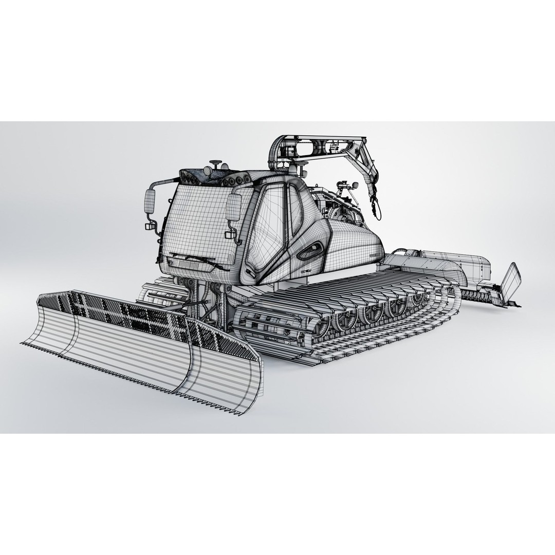 Prinoth Leitwolf Snow Groomer 3D Model – Rigged Vehicle Asset, Blender, FBX - View 3