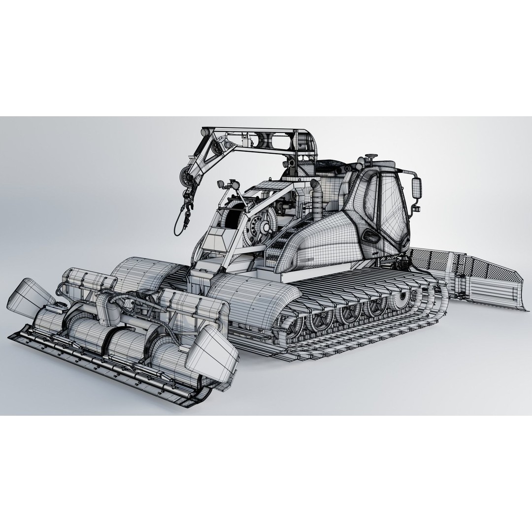 Prinoth Leitwolf Snow Groomer 3D Model – Rigged Vehicle Asset, Blender, FBX - View 6