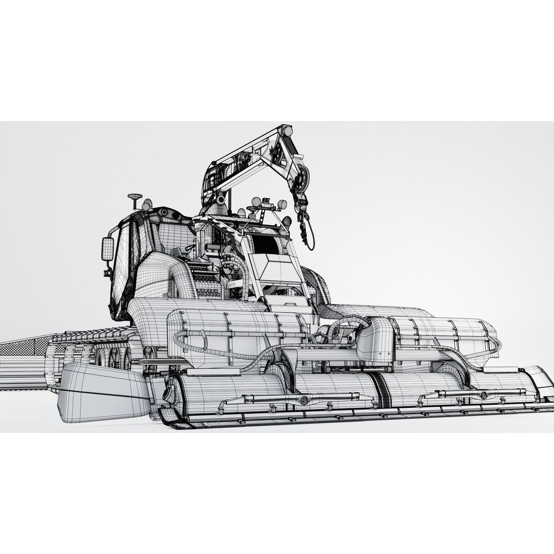 Prinoth Leitwolf Snow Groomer 3D Model – Rigged Vehicle Asset, Blender, FBX - View 8