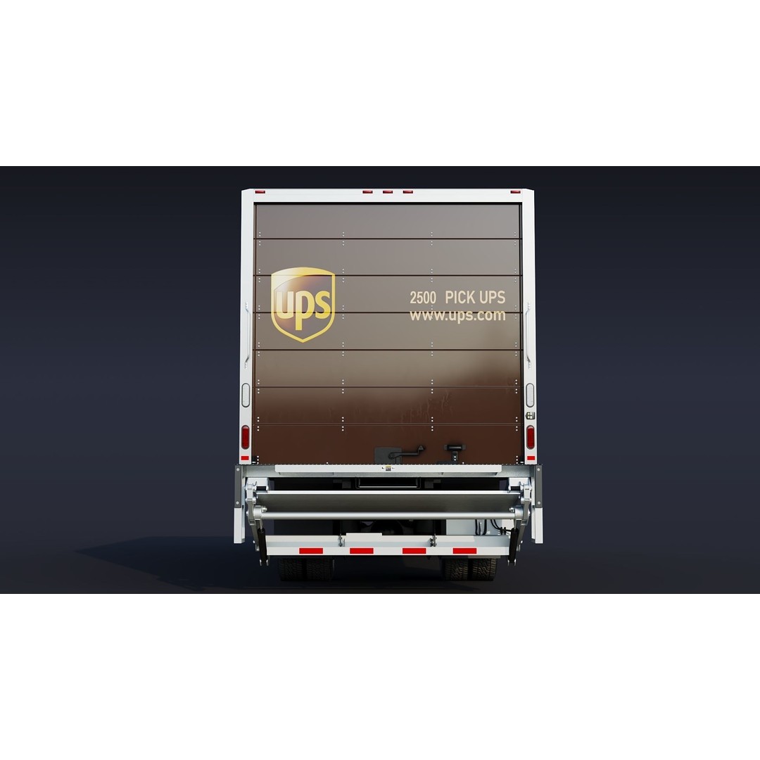 Freightliner M2 106 Box Truck 3D Model – Low Poly Game Asset, FBX, PBR - View 10