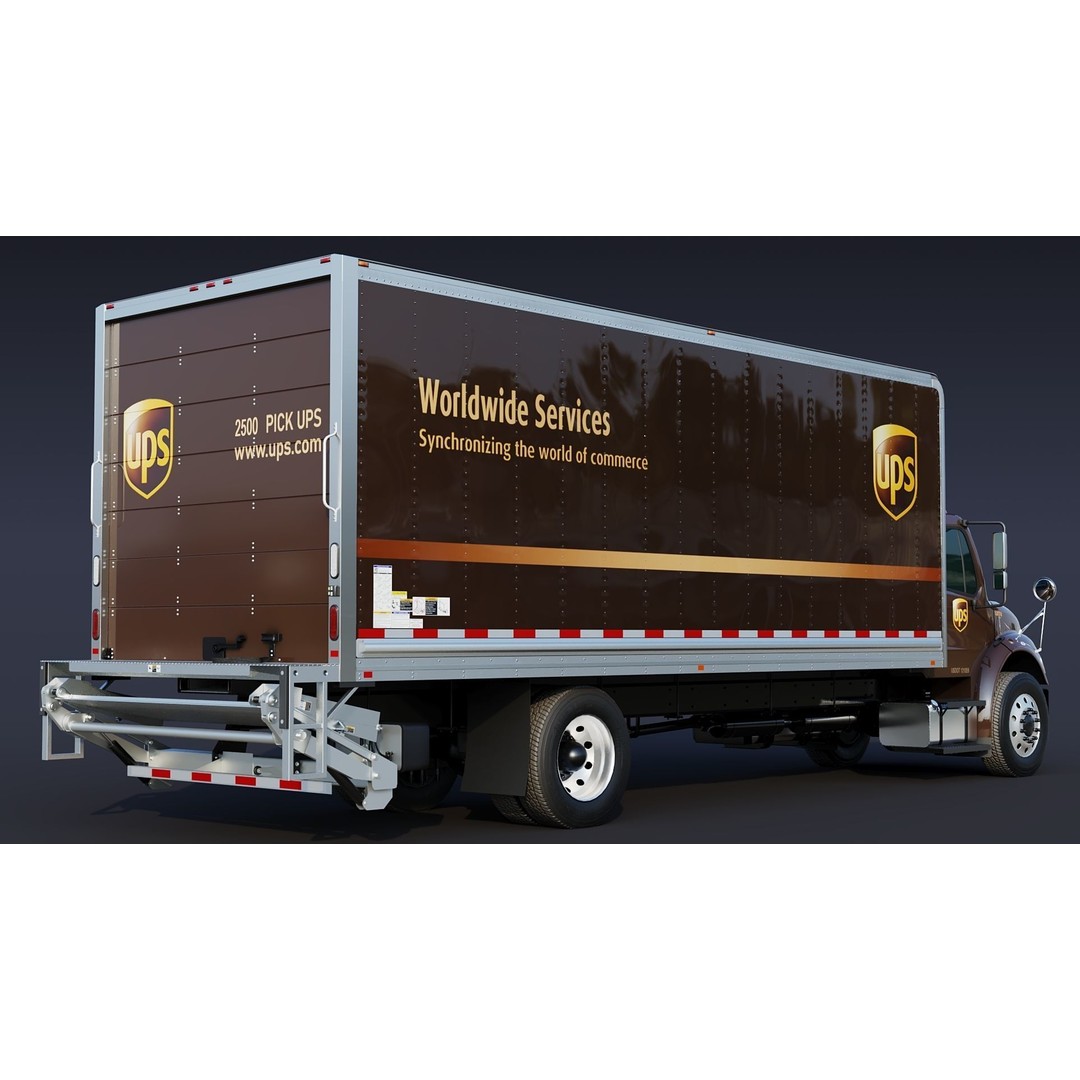 Freightliner M2 106 Box Truck 3D Model – Low Poly Game Asset, FBX, PBR - View 12