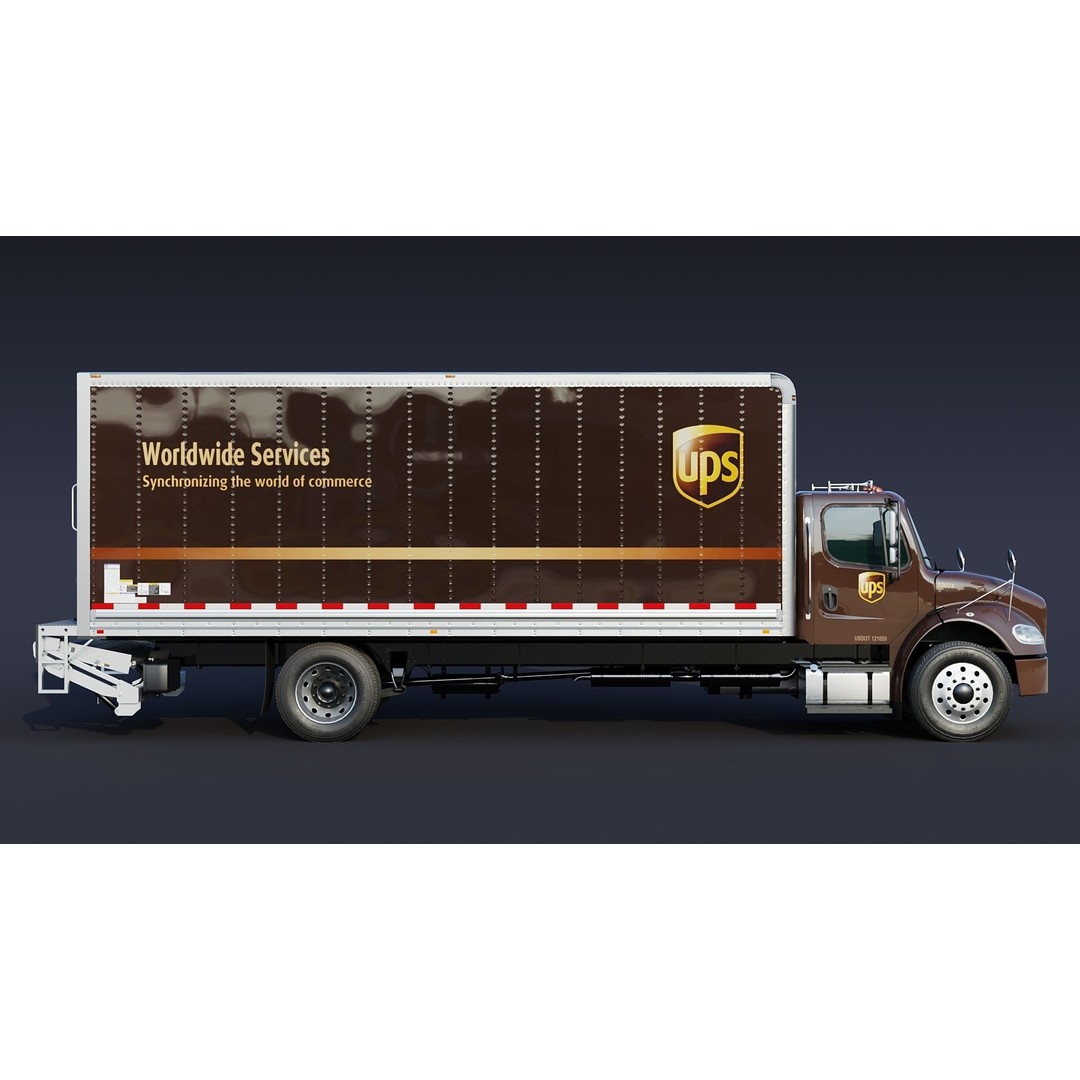 Freightliner M2 106 Box Truck 3D Model – Low Poly Game Asset, FBX, PBR - View 13