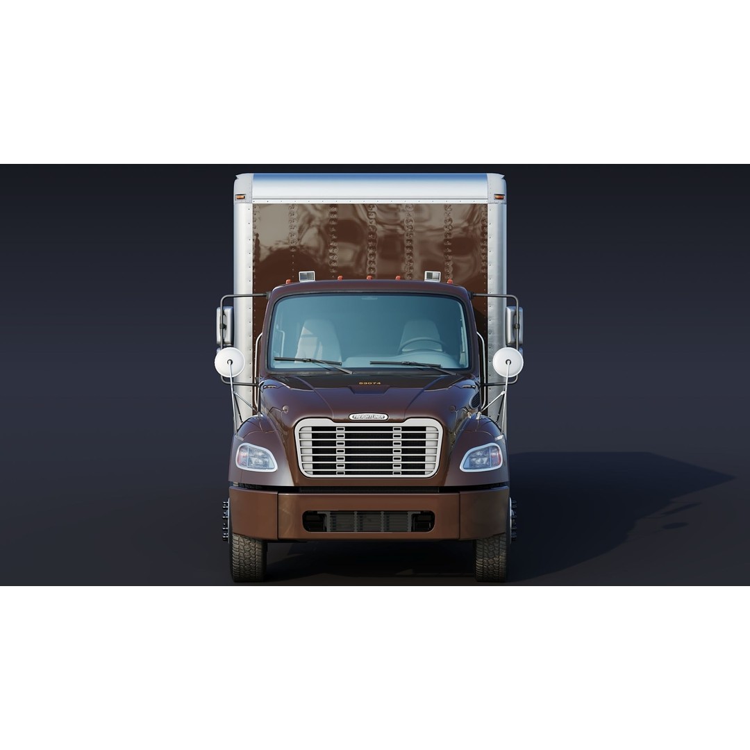 Freightliner M2 106 Box Truck 3D Model – Low Poly Game Asset, FBX, PBR - View 15