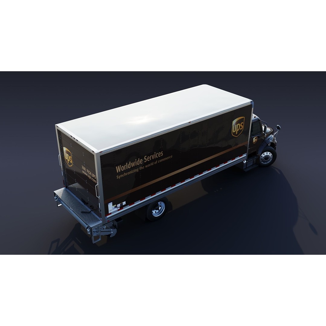 Freightliner M2 106 Box Truck 3D Model – Low Poly Game Asset, FBX, PBR - View 26