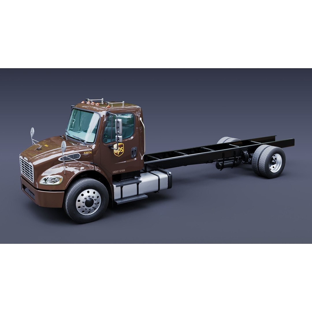 Freightliner M2 106 Box Truck 3D Model – Low Poly Game Asset, FBX, PBR - View 27