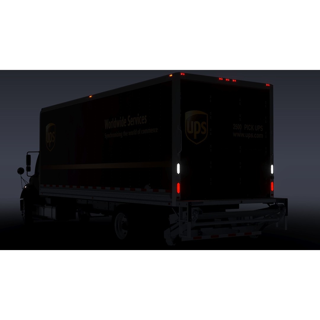 Freightliner M2 106 Box Truck 3D Model – Low Poly Game Asset, FBX, PBR - View 35
