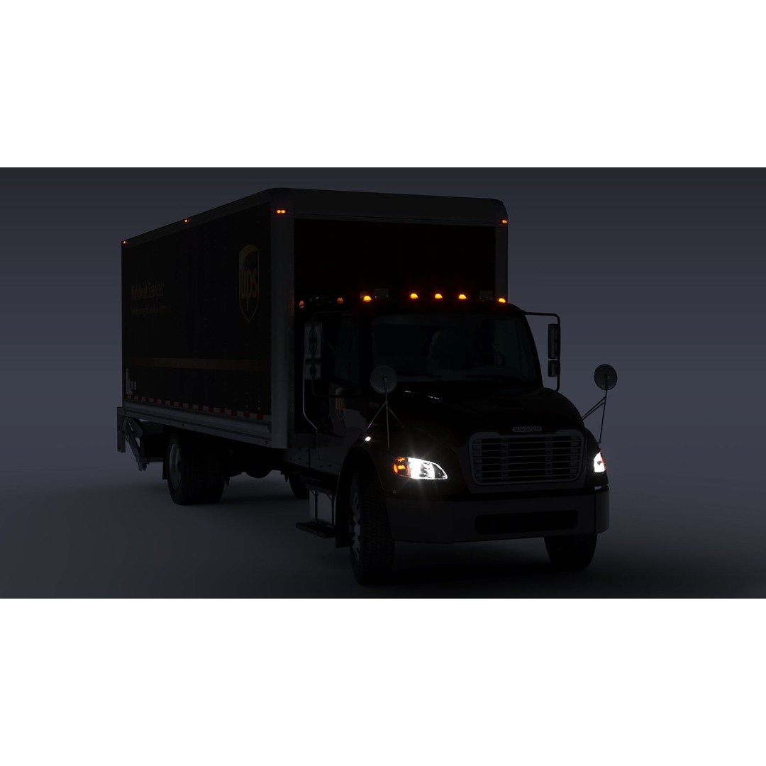 Freightliner M2 106 Box Truck 3D Model – Low Poly Game Asset, FBX, PBR - View 36