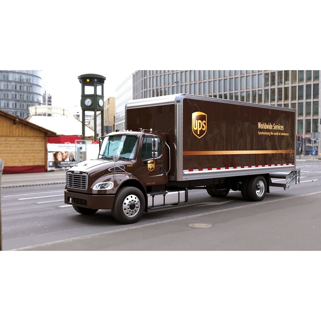 Freightliner M2 106 Box Truck 3D Model – Low Poly Game Asset, FBX, PBR - View 37