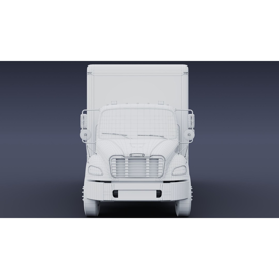 Freightliner M2 106 Box Truck 3D Model – Low Poly Game Asset, FBX, PBR - View 45