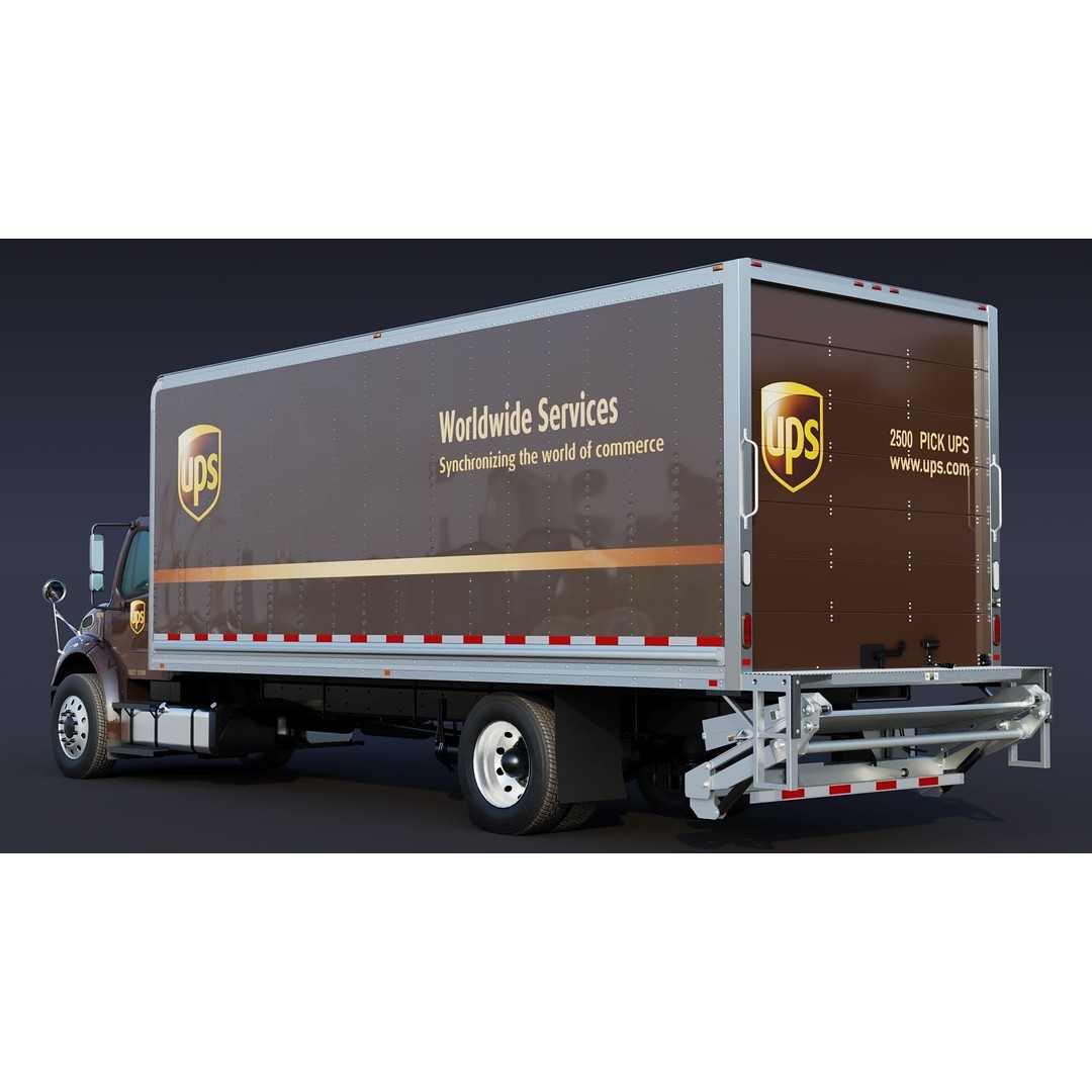 Freightliner M2 106 Box Truck 3D Model – Low Poly Game Asset, FBX, PBR - View 5