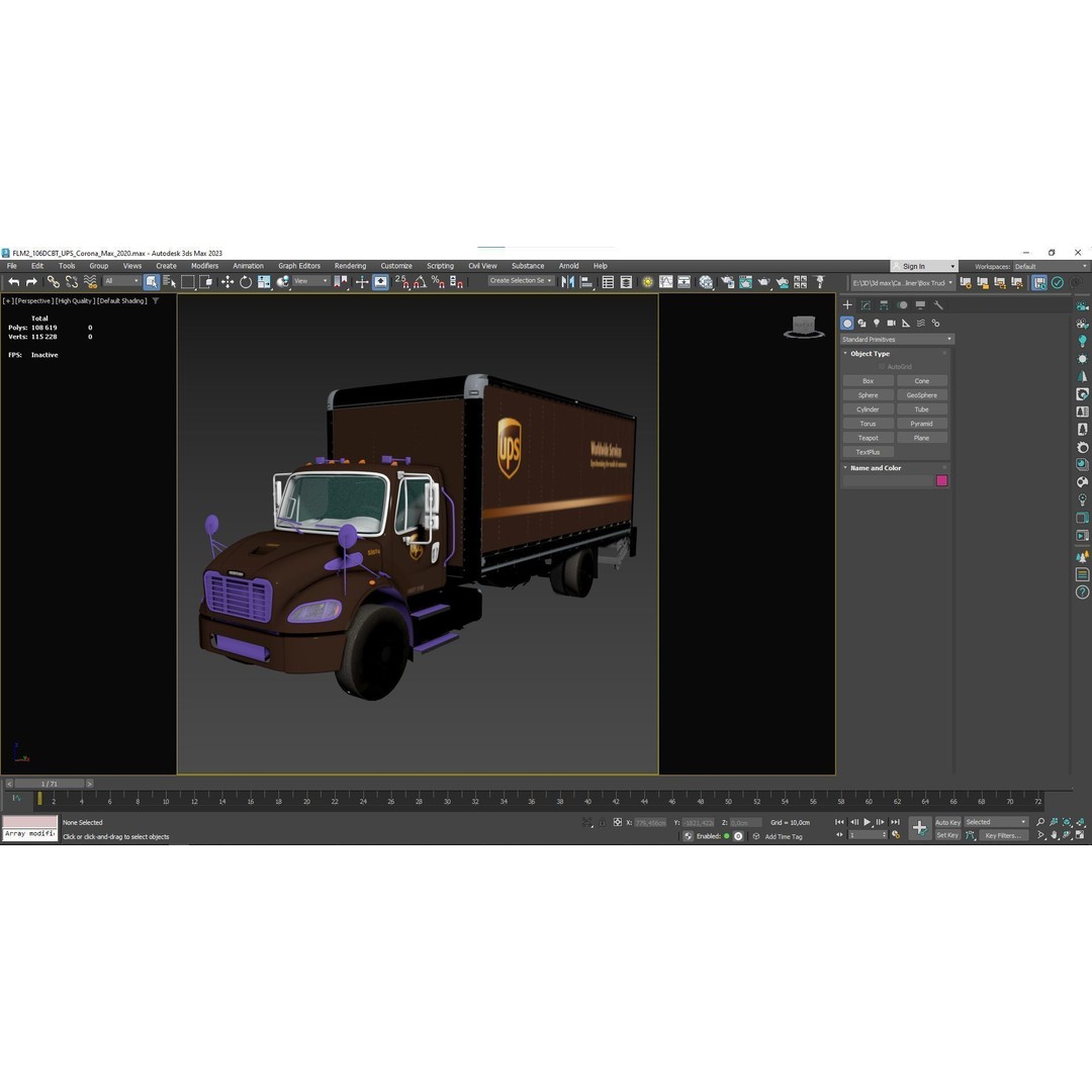 Freightliner M2 106 Box Truck 3D Model – Low Poly Game Asset, FBX, PBR - View 55