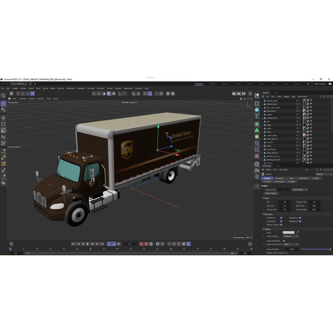 Freightliner M2 106 Box Truck 3D Model – Low Poly Game Asset, FBX, PBR - View 57