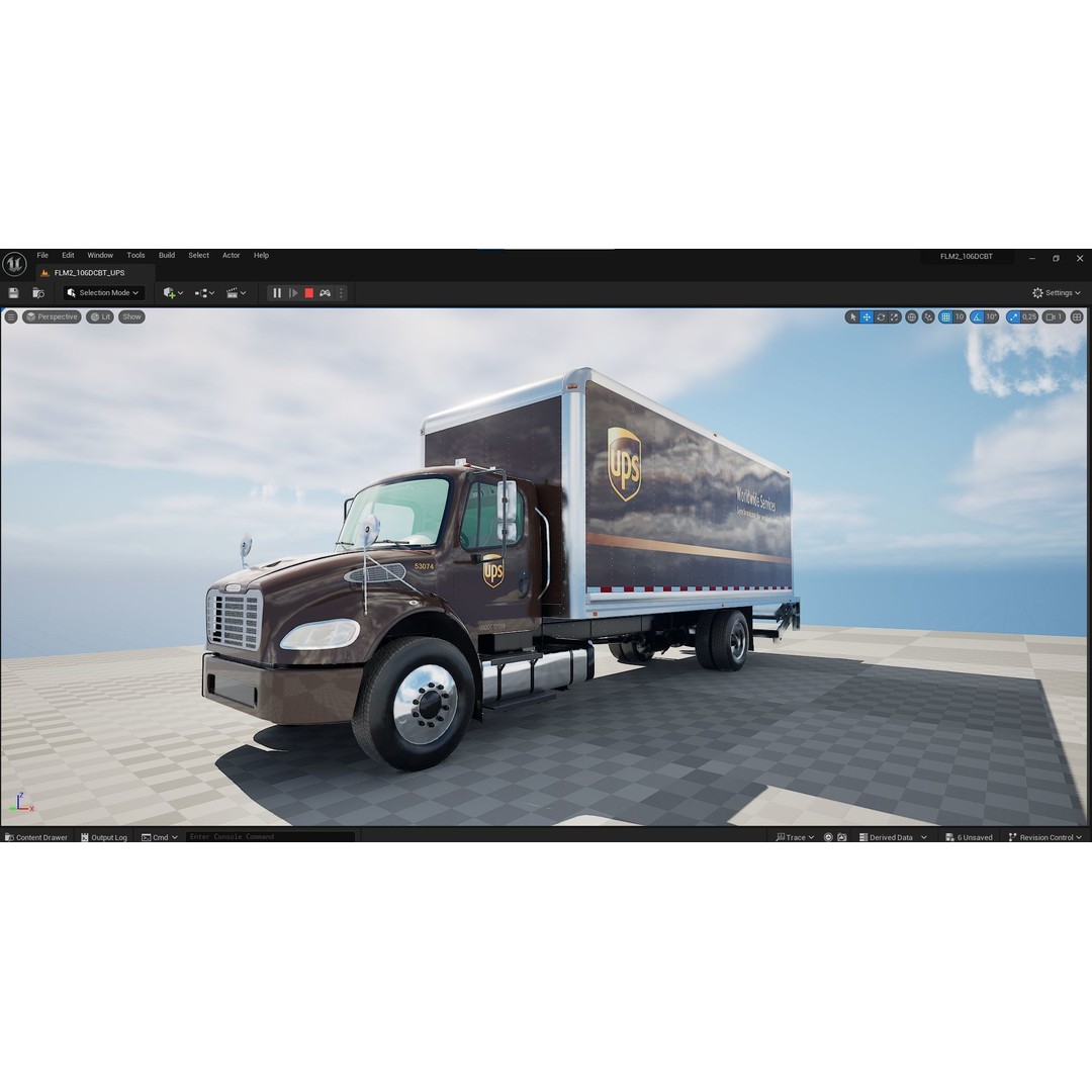 Freightliner M2 106 Box Truck 3D Model – Low Poly Game Asset, FBX, PBR - View 58