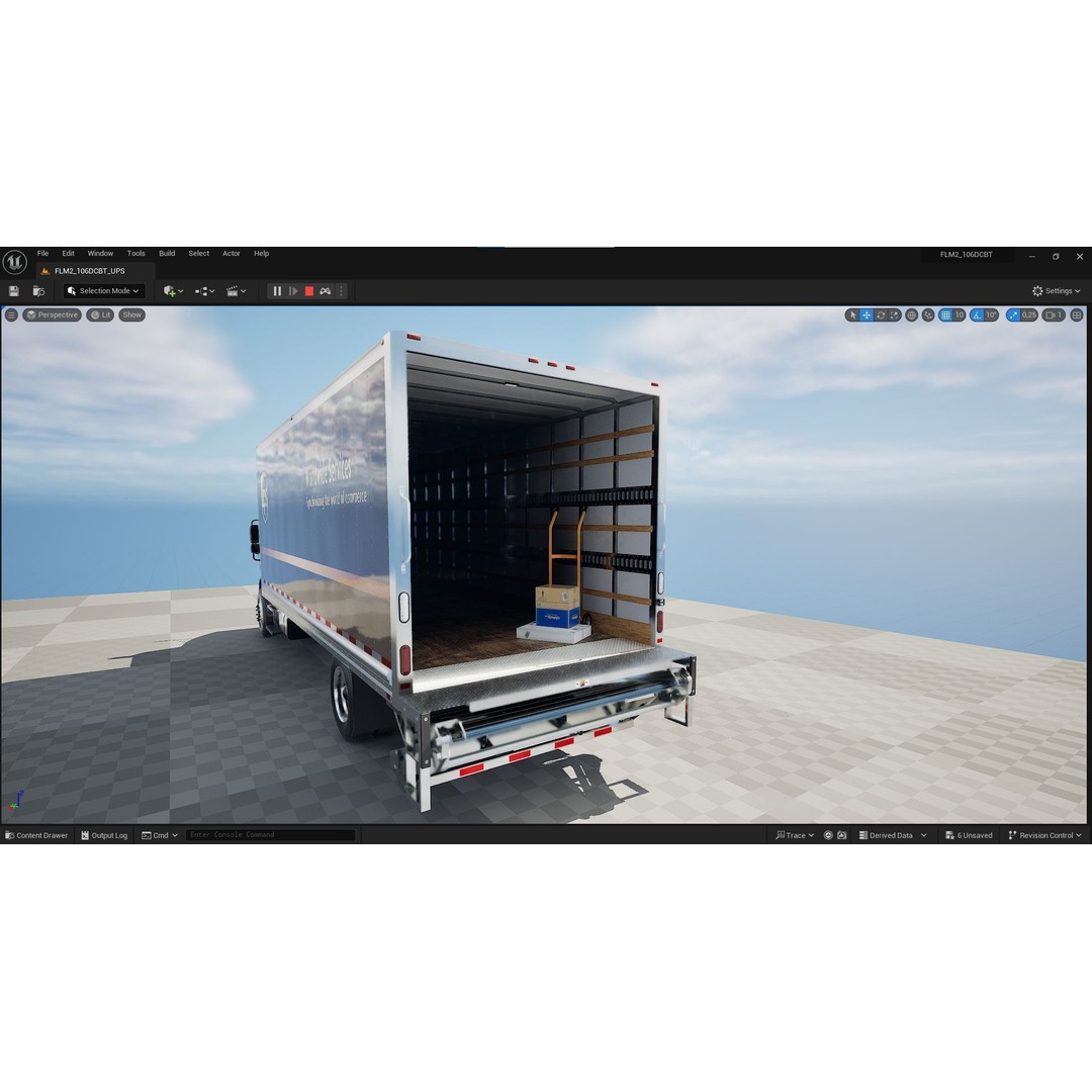 Freightliner M2 106 Box Truck 3D Model – Low Poly Game Asset, FBX, PBR - View 59