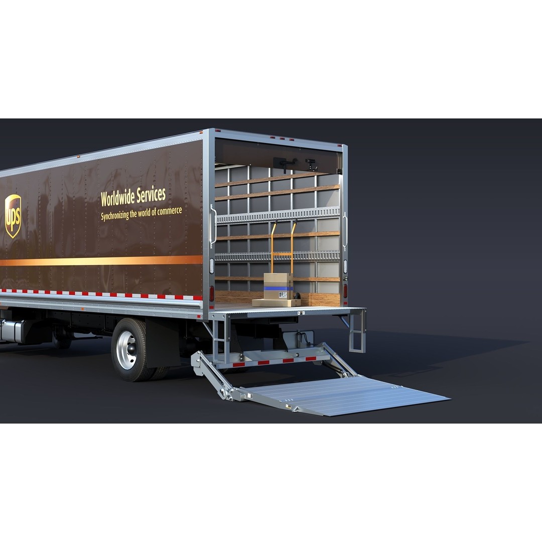 Freightliner M2 106 Box Truck 3D Model – Low Poly Game Asset, FBX, PBR - View 7