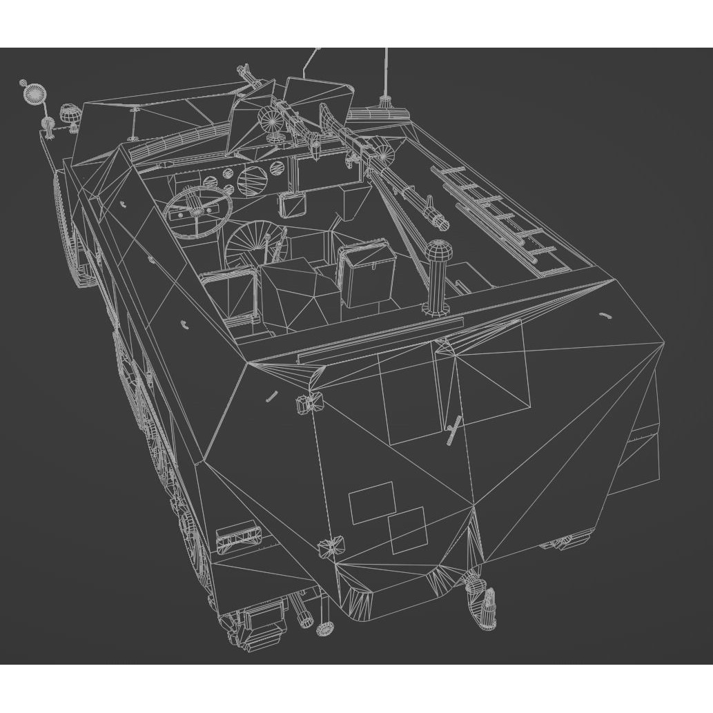Sd Kfz 250-1 Neu Halftrack 3D Model – Low Poly Game Asset, FBX, Blender - View 12