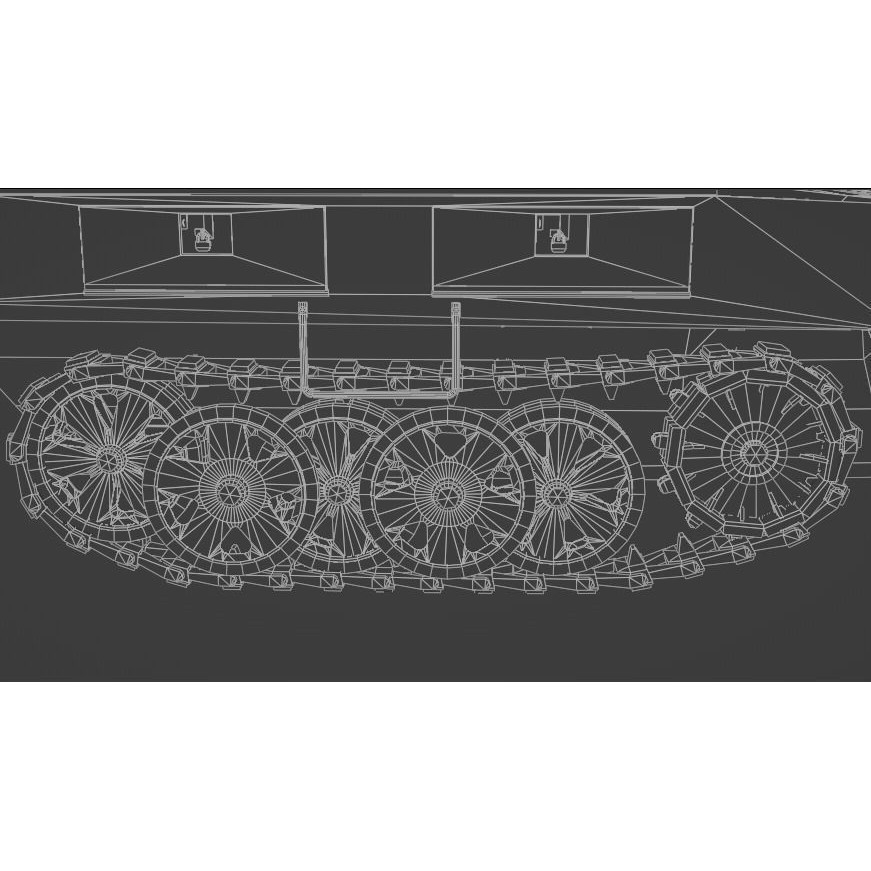 Sd Kfz 250-1 Neu Halftrack 3D Model – Low Poly Game Asset, FBX, Blender - View 16