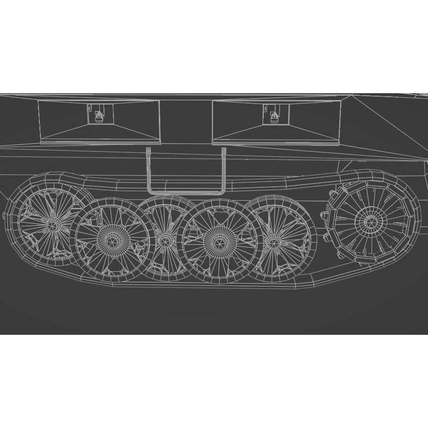 Sd Kfz 250-1 Neu Halftrack 3D Model – Low Poly Game Asset, FBX, Blender - View 18