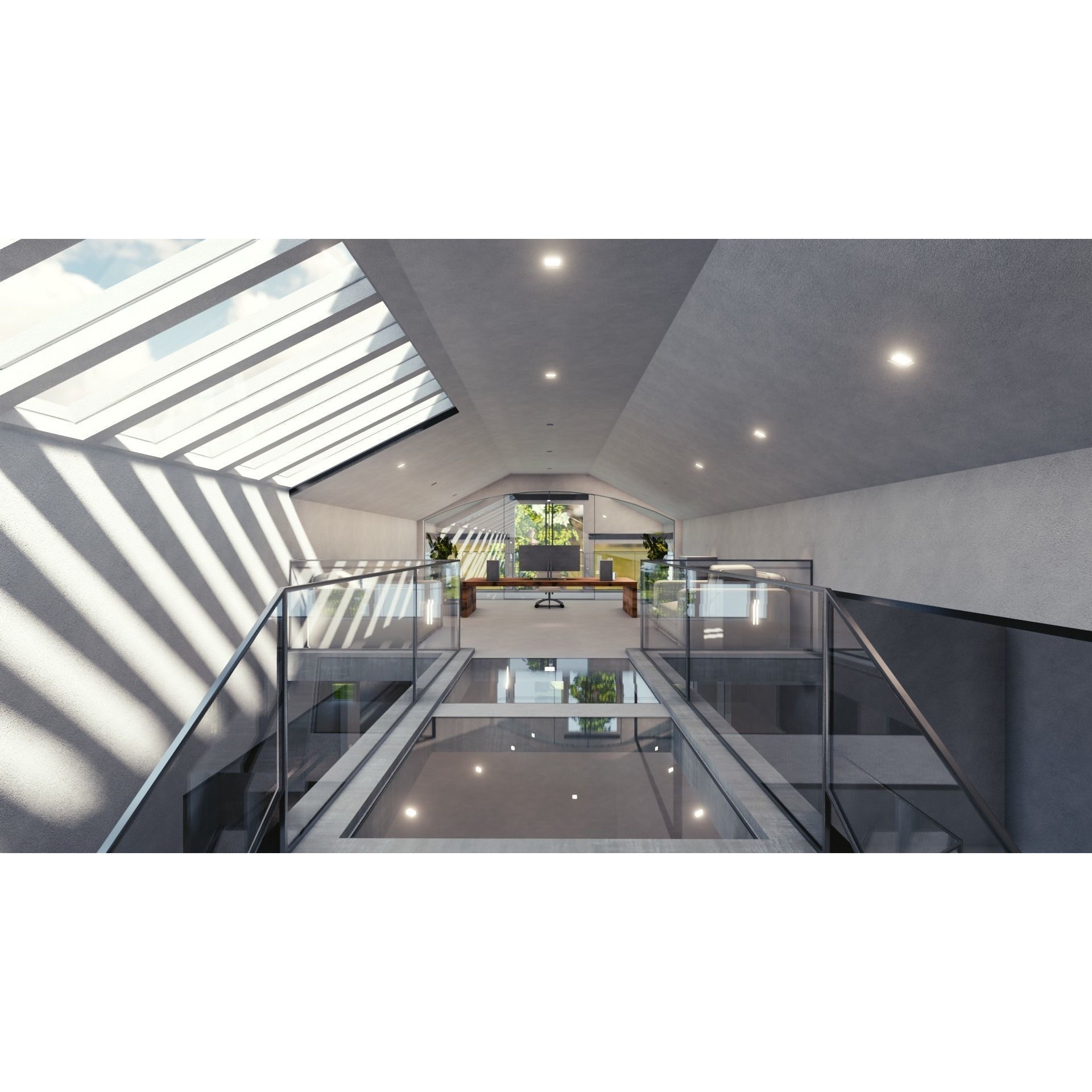 Modern Mansion - Low-Poly Game-Ready 3D Model - View 15