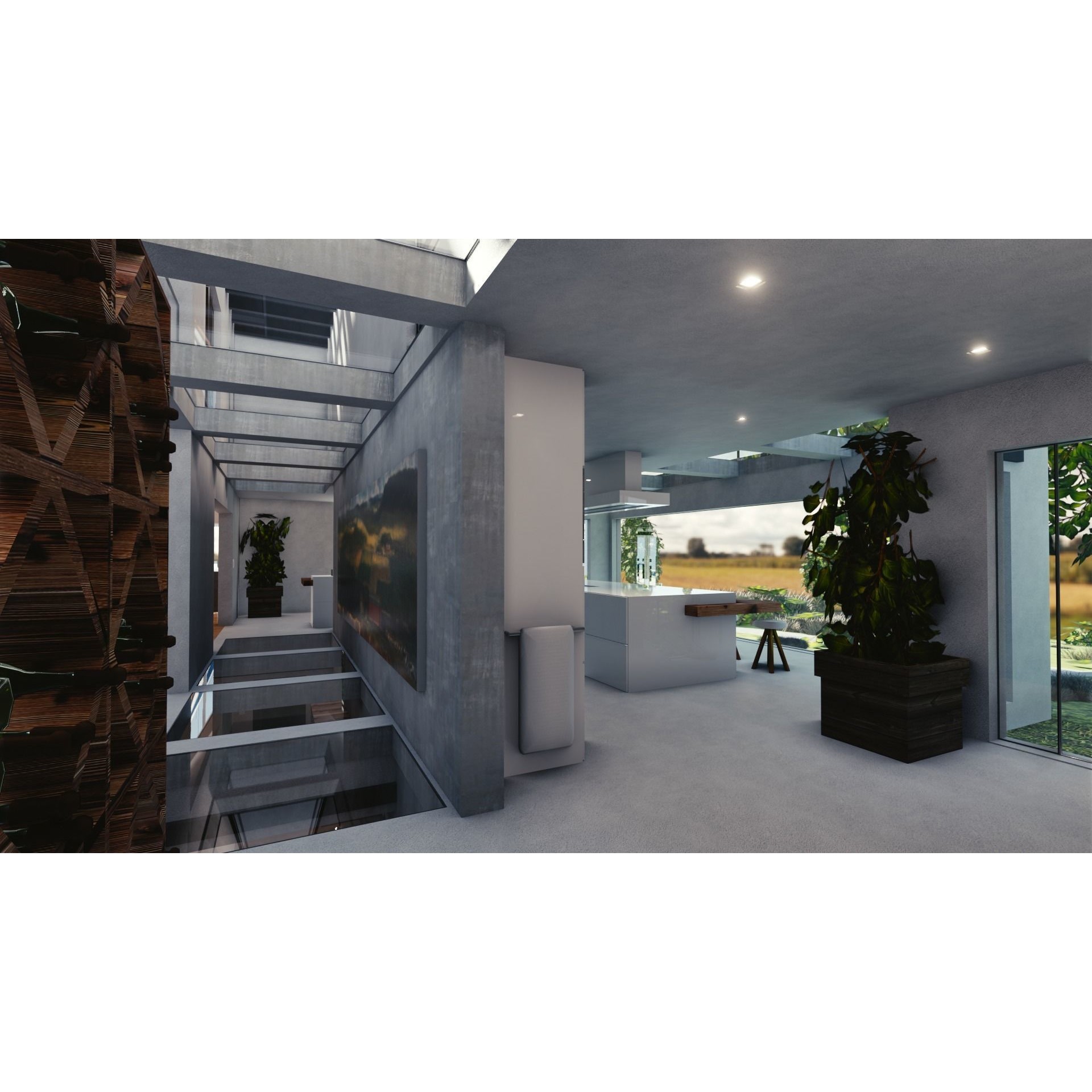 Modern Mansion - Low-Poly Game-Ready 3D Model - View 19