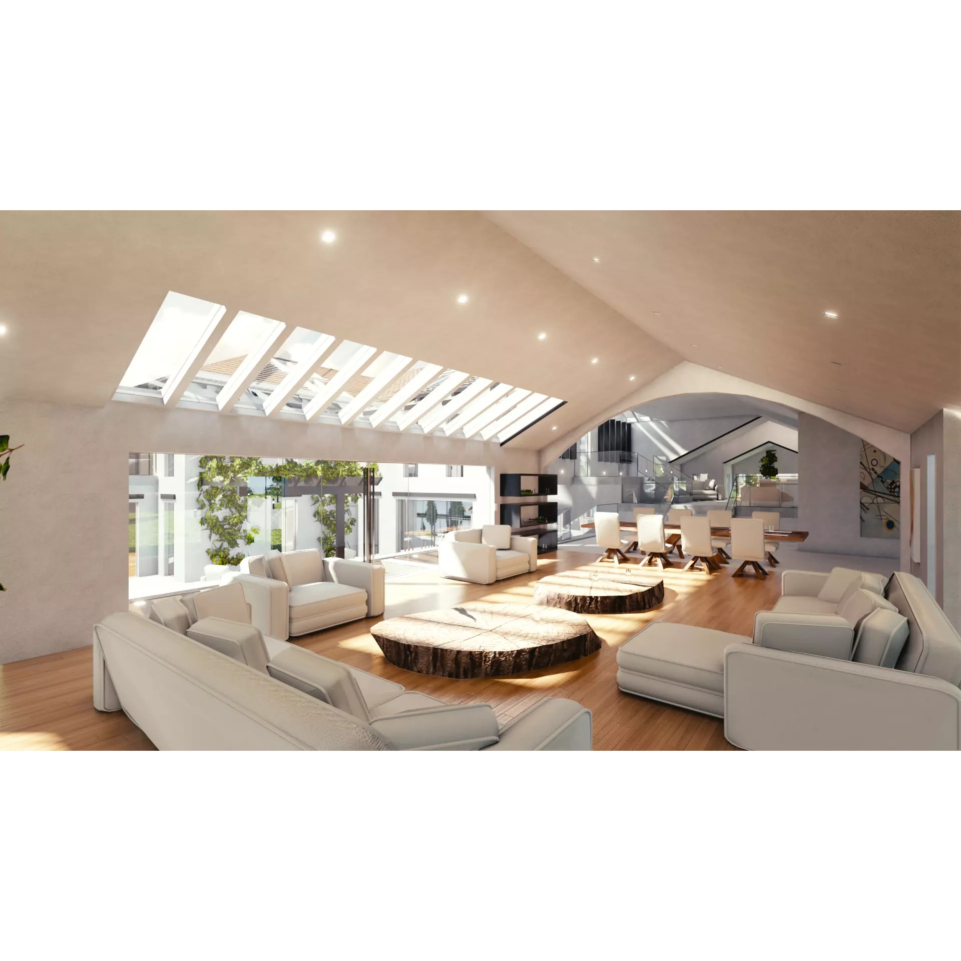 Modern Mansion - Low-Poly Game-Ready 3D Model - View 2