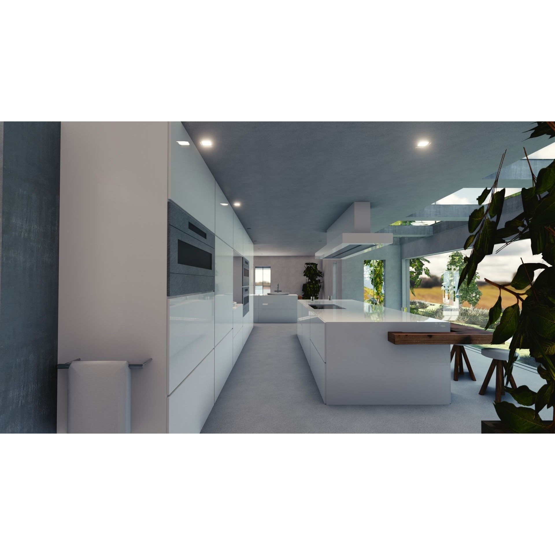 Modern Mansion - Low-Poly Game-Ready 3D Model - View 20