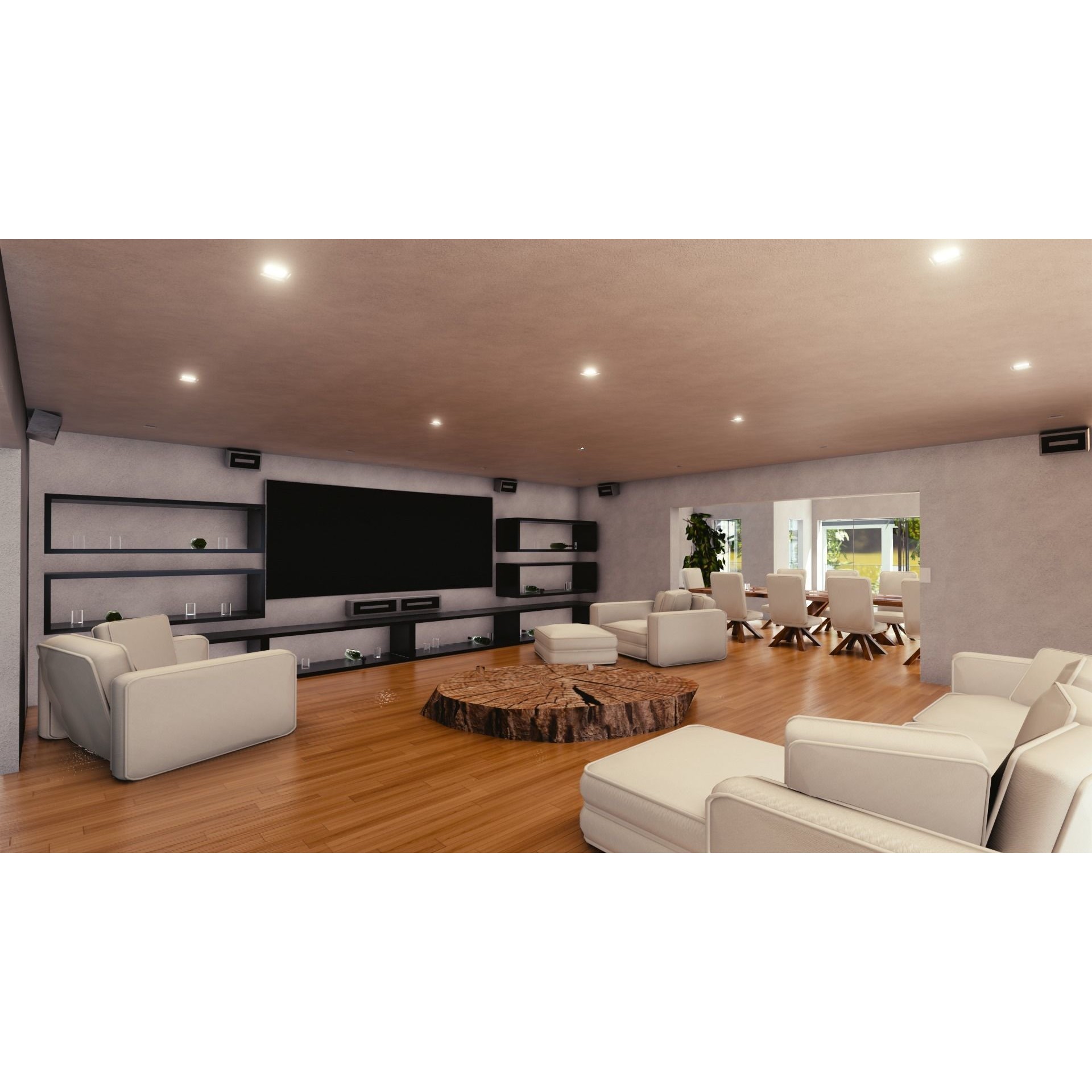 Modern Mansion - Low-Poly Game-Ready 3D Model - View 24