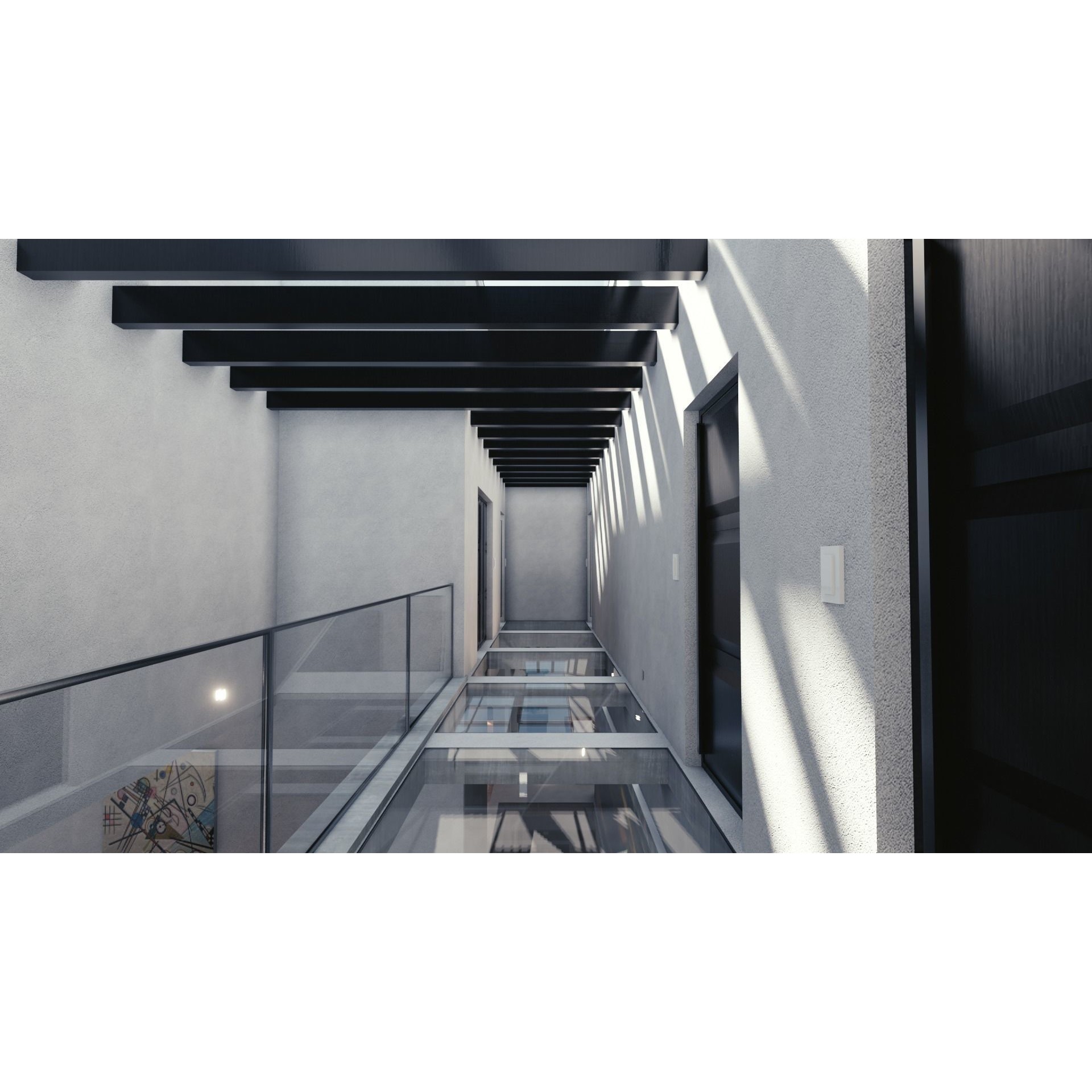 Modern Mansion - Low-Poly Game-Ready 3D Model - View 27