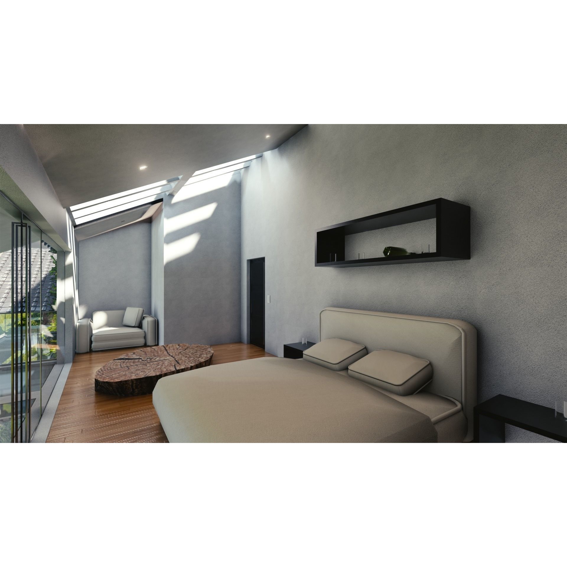 Modern Mansion - Low-Poly Game-Ready 3D Model - View 28