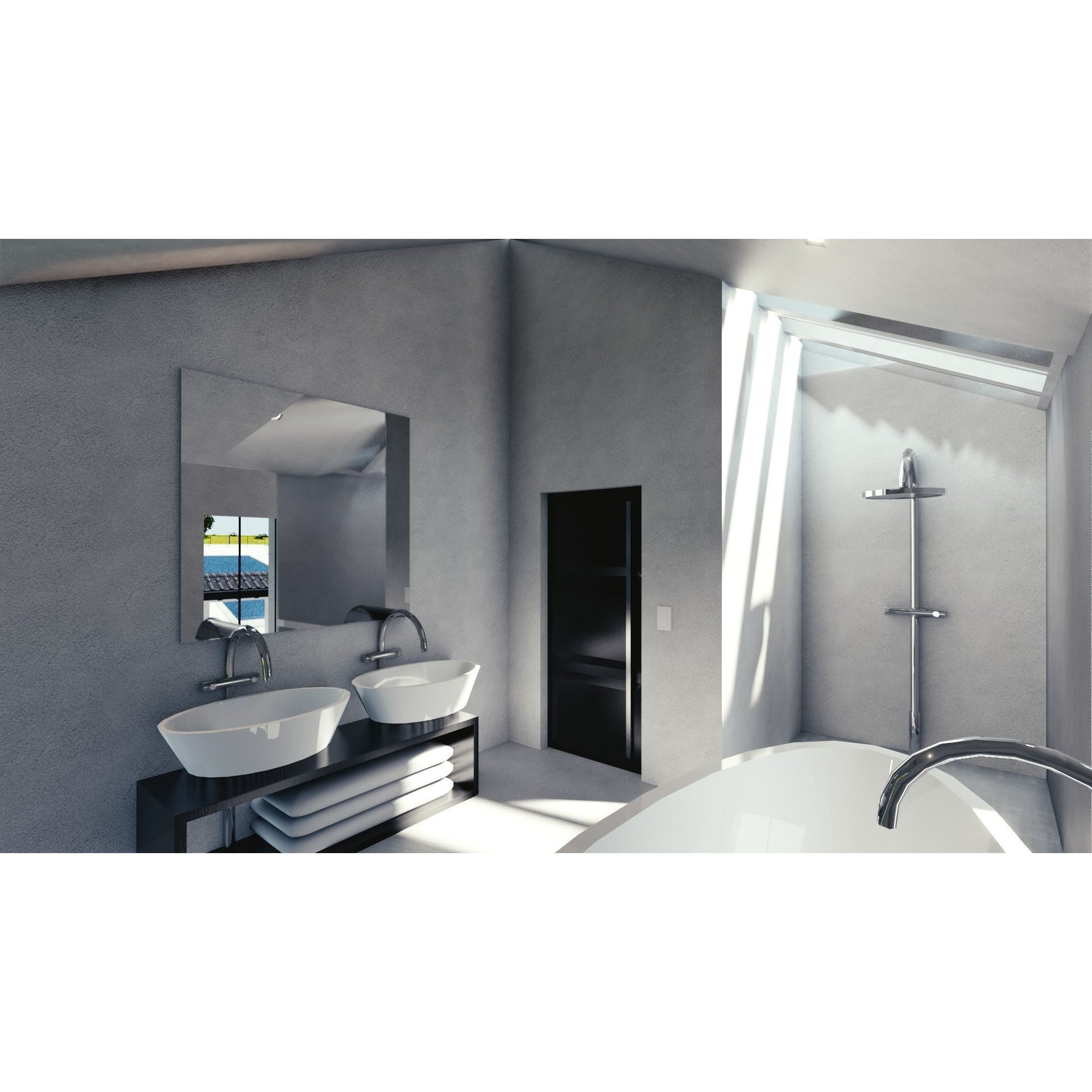 Modern Mansion - Low-Poly Game-Ready 3D Model - View 29