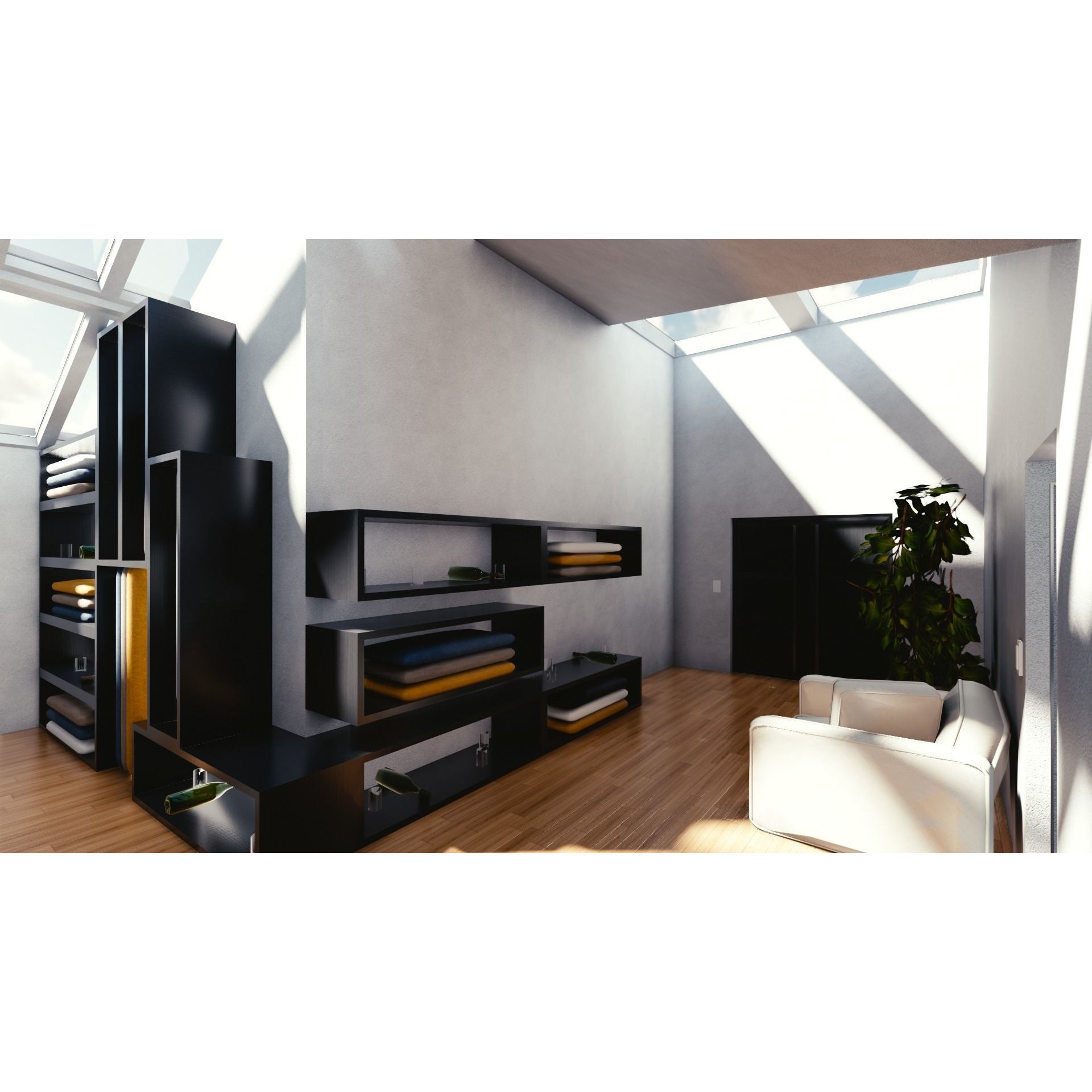 Modern Mansion - Low-Poly Game-Ready 3D Model - View 32