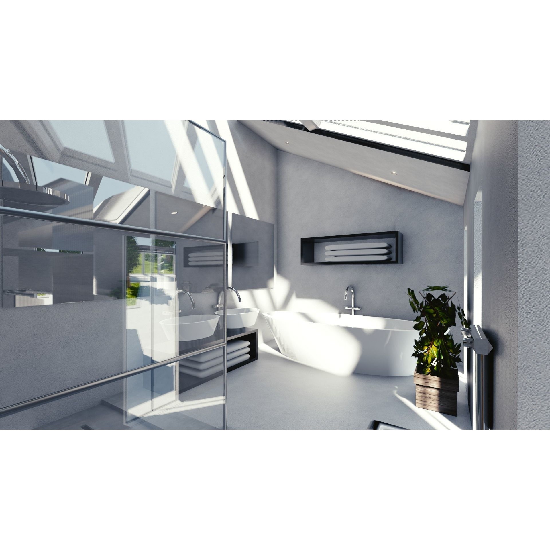 Modern Mansion - Low-Poly Game-Ready 3D Model - View 34