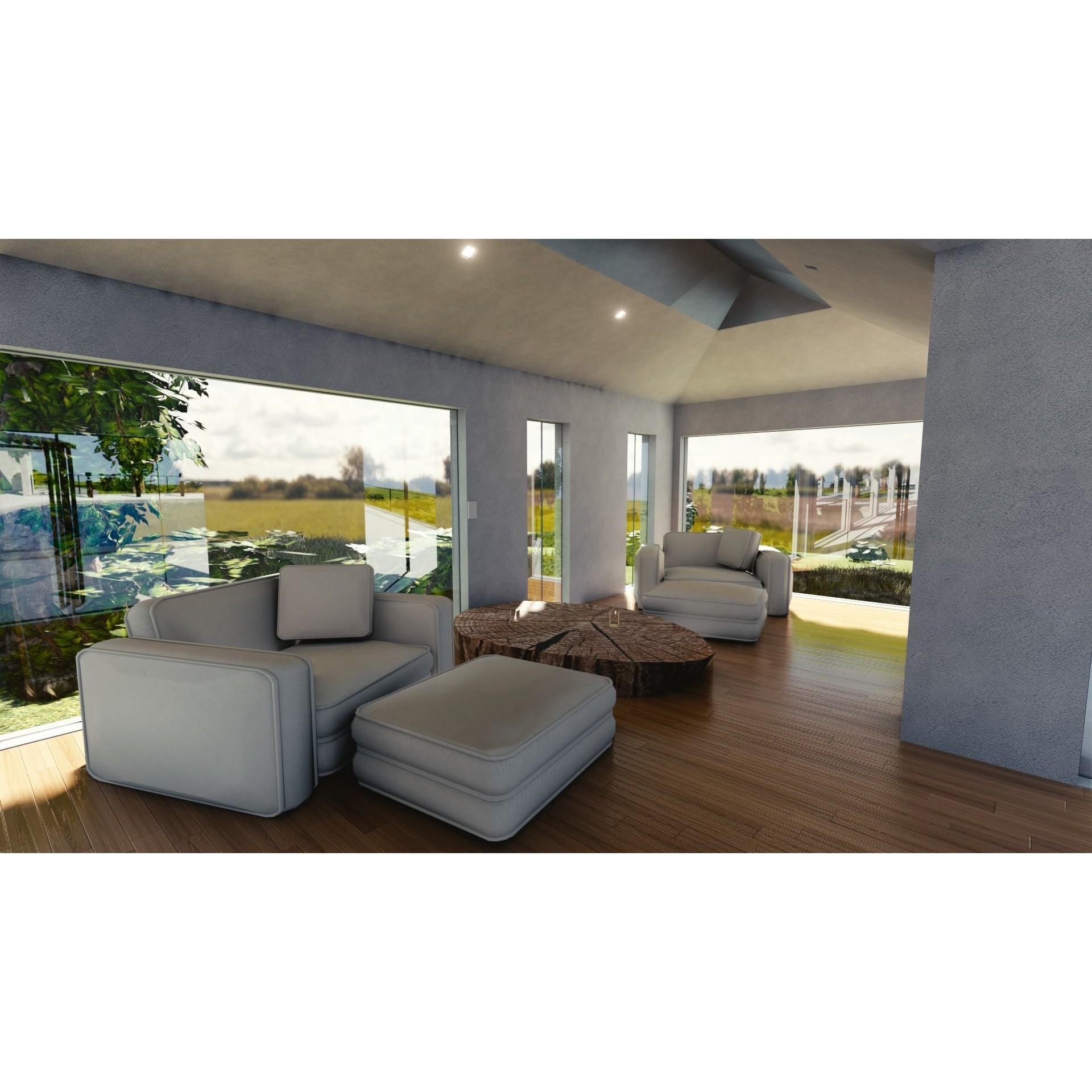 Modern Mansion - Low-Poly Game-Ready 3D Model - View 49