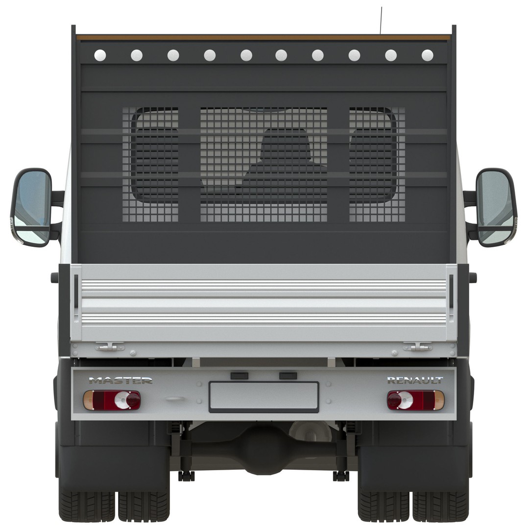 Renault Master 2020 3D Model – Flatbed RWD Commercial Truck, FBX, OBJ - View 10