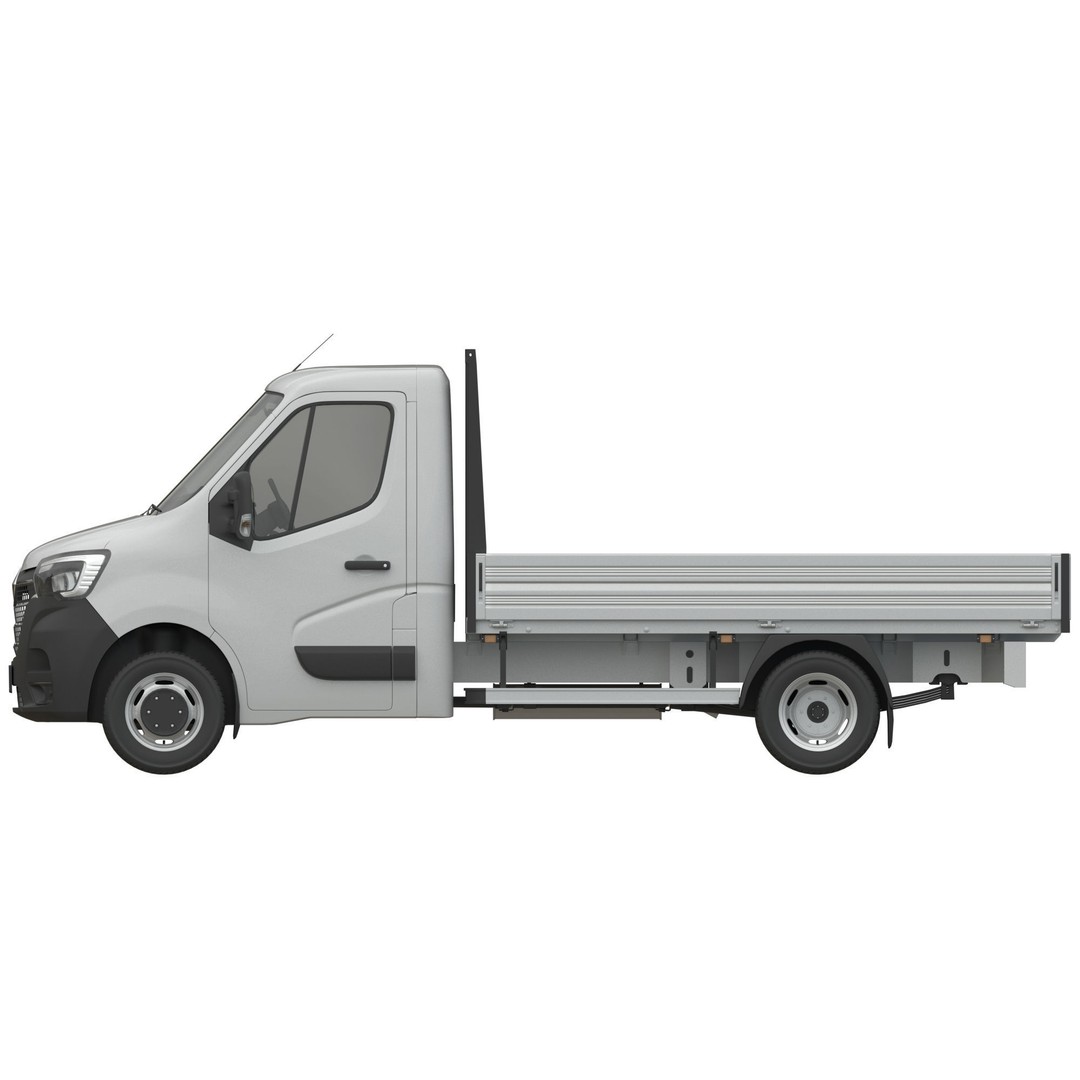 Renault Master 2020 3D Model – Flatbed RWD Commercial Truck, FBX, OBJ - View 12