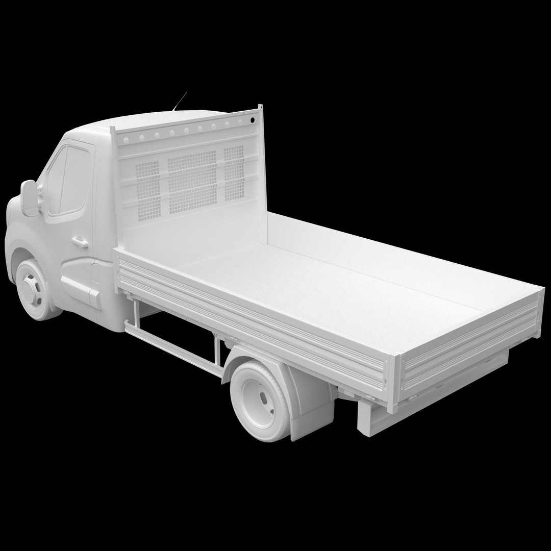 Renault Master 2020 3D Model – Flatbed RWD Commercial Truck, FBX, OBJ - View 15