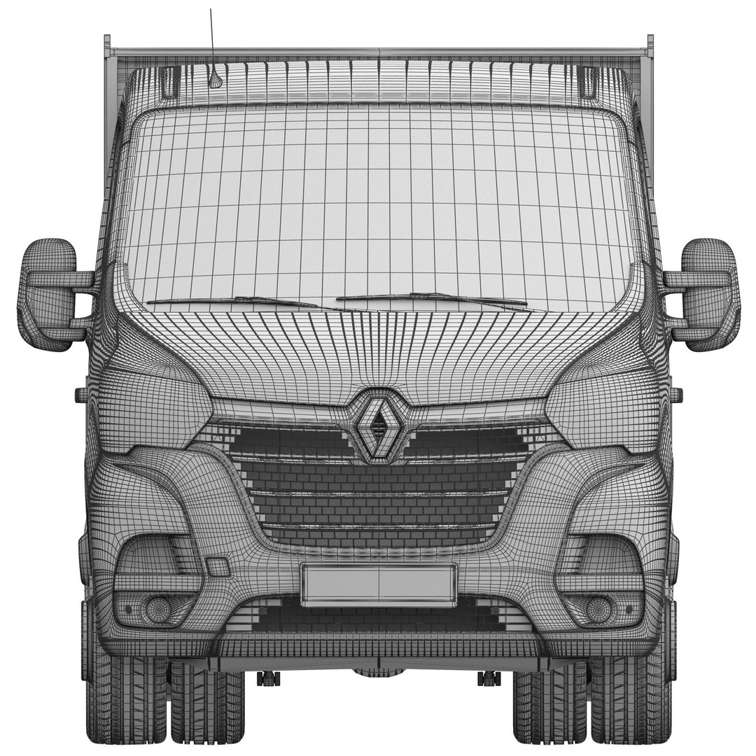 Renault Master 2020 3D Model – Flatbed RWD Commercial Truck, FBX, OBJ - View 18