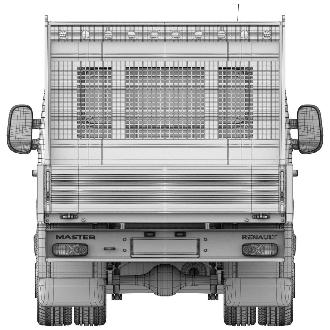 Renault Master 2020 3D Model – Flatbed RWD Commercial Truck, FBX, OBJ - View 19