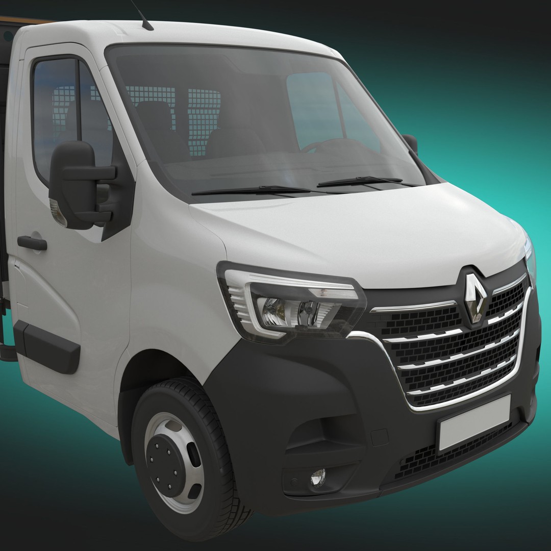 Renault Master 2020 3D Model – Flatbed RWD Commercial Truck, FBX, OBJ - View 7