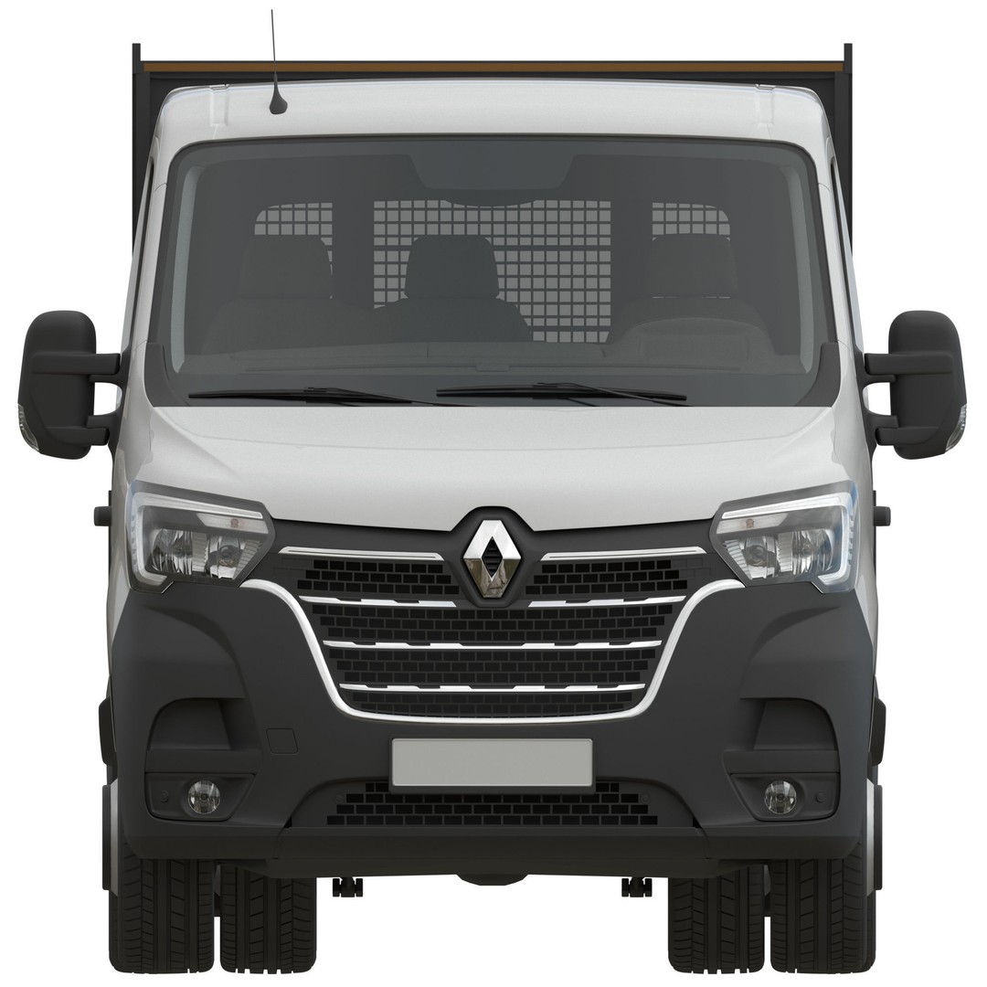 Renault Master 2020 3D Model – Flatbed RWD Commercial Truck, FBX, OBJ - View 9