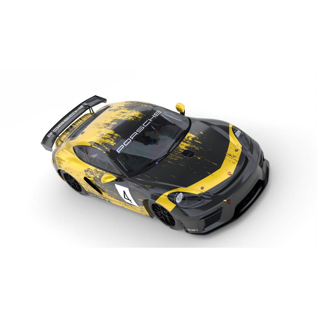 Porsche Cayman GT4 Clubsport 3D Model – High Detail Racing Asset, FBX - View 12