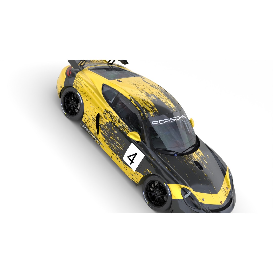 Porsche Cayman GT4 Clubsport 3D Model – High Detail Racing Asset, FBX - View 13