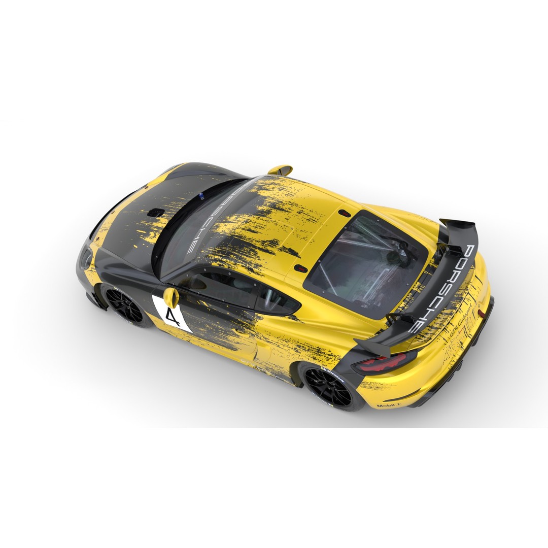 Porsche Cayman GT4 Clubsport 3D Model – High Detail Racing Asset, FBX - View 14