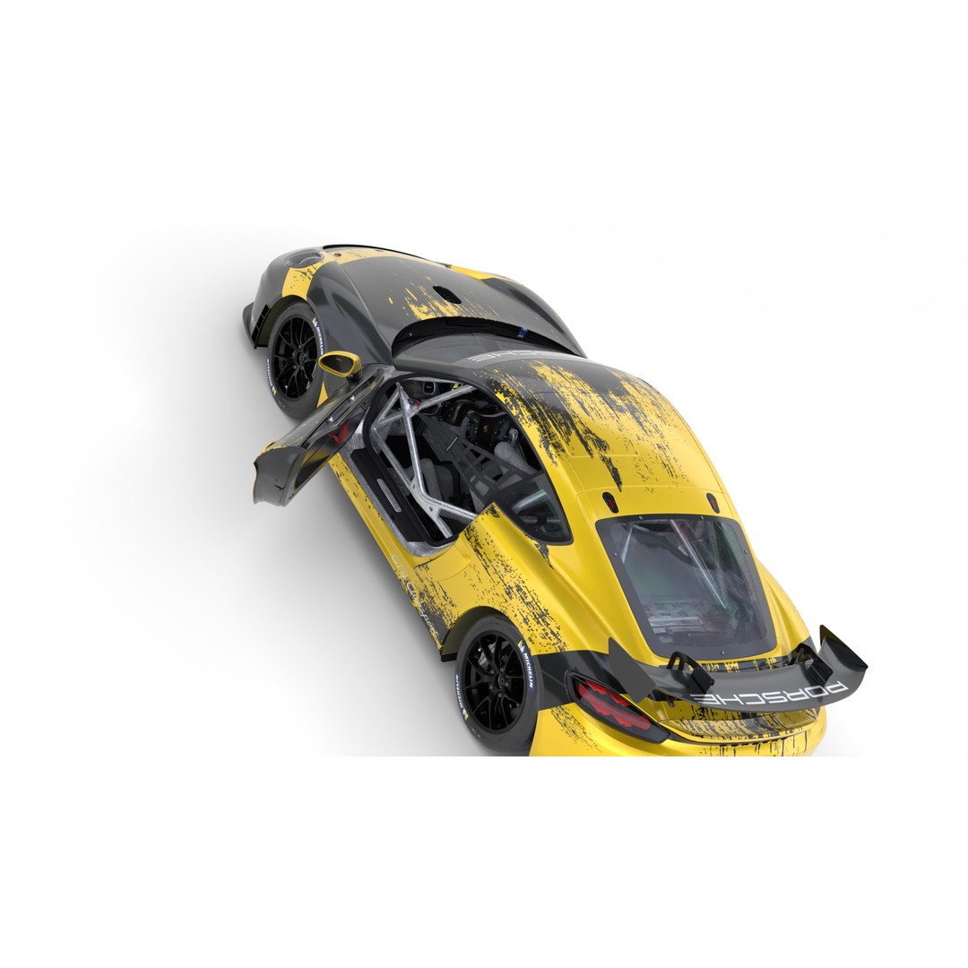 Porsche Cayman GT4 Clubsport 3D Model – High Detail Racing Asset, FBX - View 15
