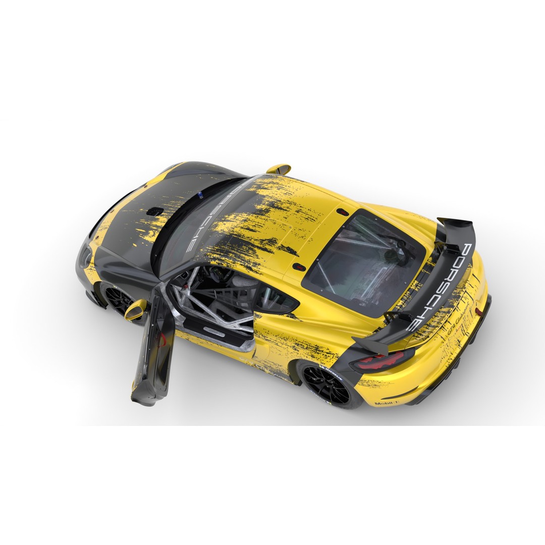 Porsche Cayman GT4 Clubsport 3D Model – High Detail Racing Asset, FBX - View 16