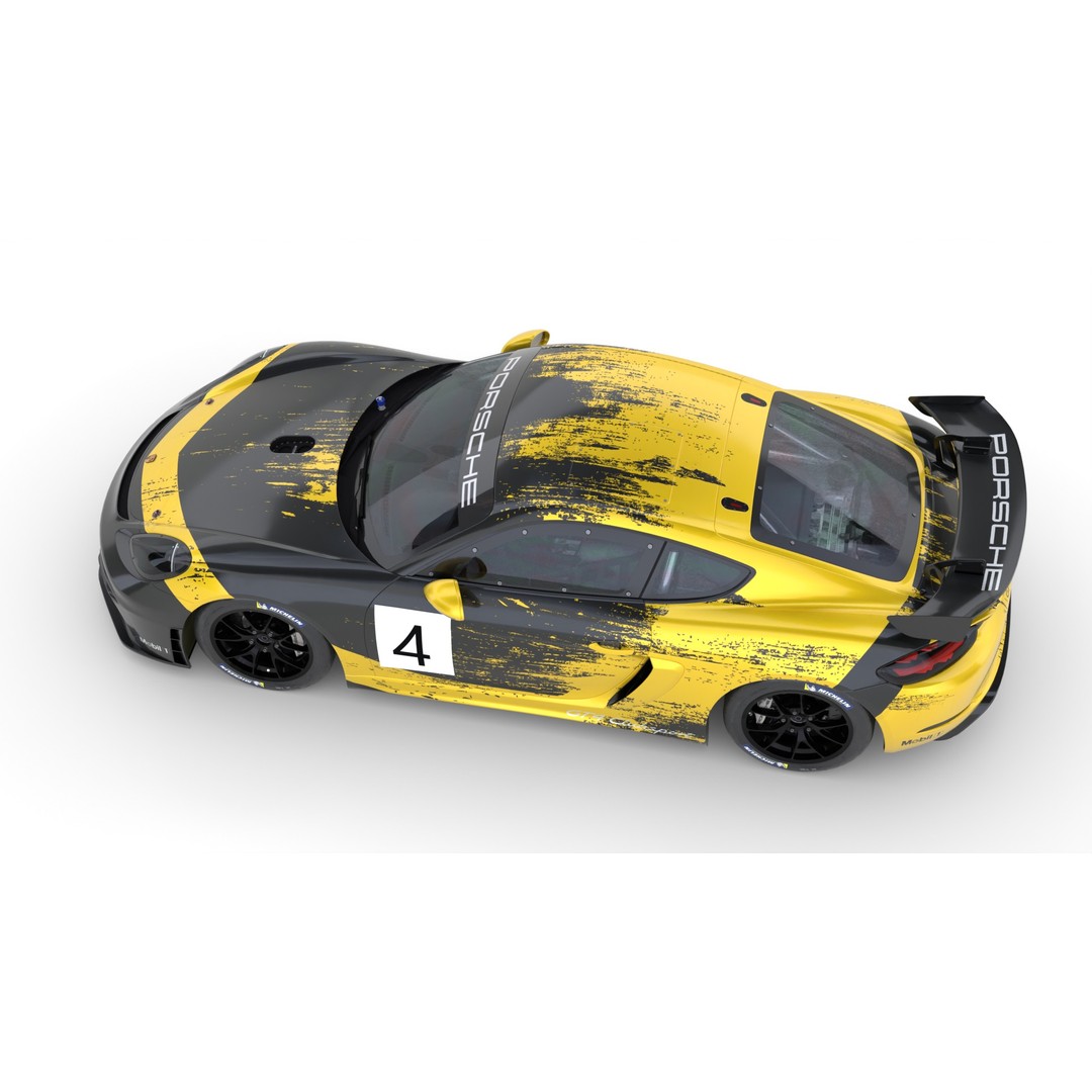 Porsche Cayman GT4 Clubsport 3D Model – High Detail Racing Asset, FBX - View 17