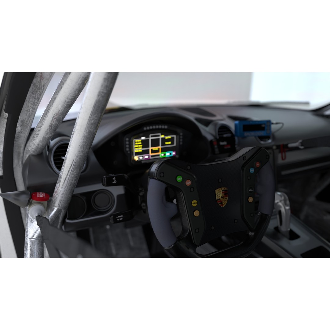 Porsche Cayman GT4 Clubsport 3D Model – High Detail Racing Asset, FBX - View 18