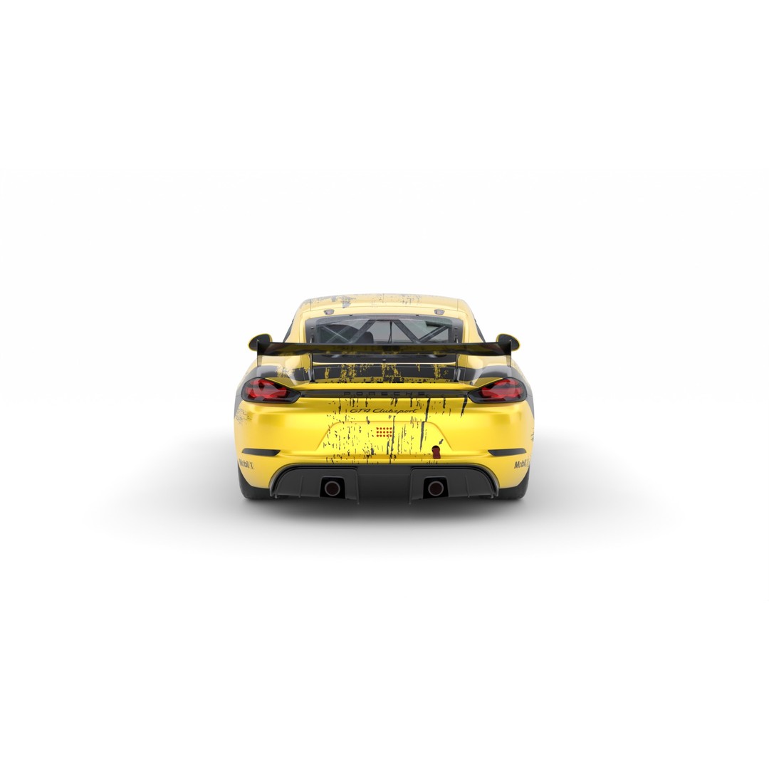 Porsche Cayman GT4 Clubsport 3D Model – High Detail Racing Asset, FBX - View 6