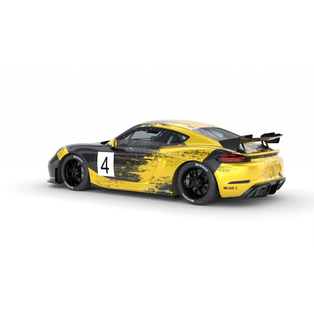 Porsche Cayman GT4 Clubsport 3D Model – High Detail Racing Asset, FBX - View 7